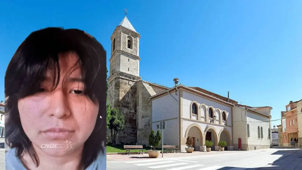 Fotomontaje con la imagen de la menor desaparecida sobre una vista de Fusti&ntilde;ana. NAVARRA.COM