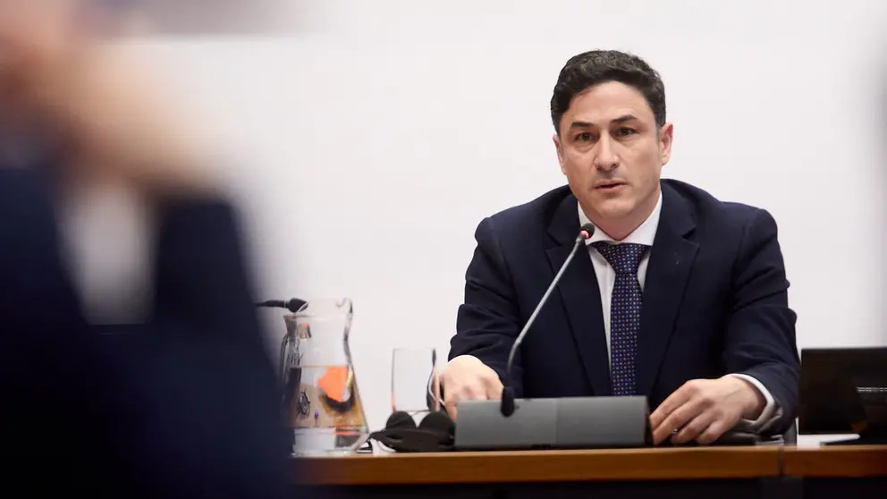&Oacute;scar Arizcuren, empresario y exdirigente de UPN, comparece en la Comisi&oacute;n de Investigaci&oacute;n sobre licitaci&oacute;n y adjudicaci&oacute;n de obras p&uacute;blicas del Gobierno de Navarra. I&Ntilde;IGO ALZUGARAY