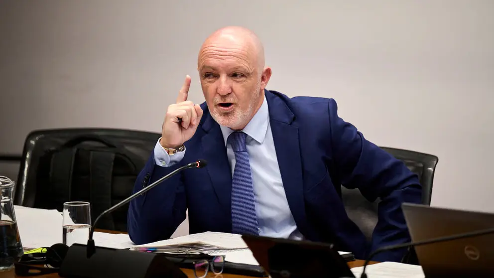 Comisi&oacute;n de Investigaci&oacute;n sobre licitaci&oacute;n y adjudicaci&oacute;n de obras p&uacute;blicas del Gobierno de Navarra con la comparecencia de Javier Esparza, exconsejero de Desarrollo Rural y actual portavoz parlamentario de UPN. PABLO LASAOSA