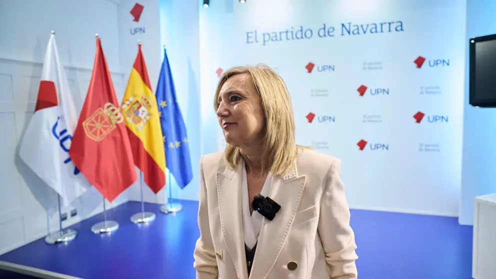 La presidenta de UPN, Cristina Ibarrola, valora cuestiones de actualidad pol&iacute;tica. PABLO LASAOSA
