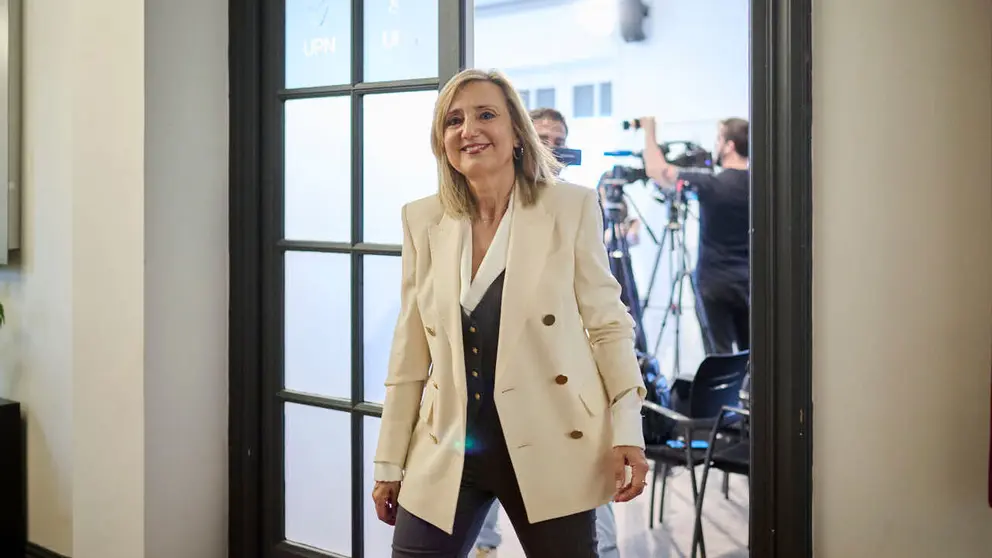 La presidenta de UPN, Cristina Ibarrola, valora cuestiones de actualidad pol&iacute;tica. PABLO LASAOSA