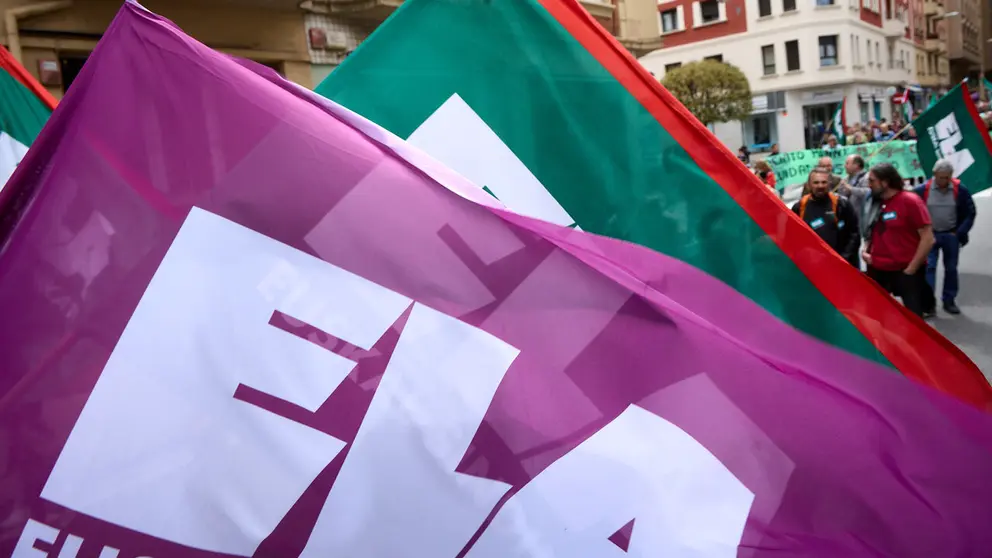 Manifestaci&oacute;n del sindicato ELA con motivo del Primero de Mayo. NAVARRA.COM