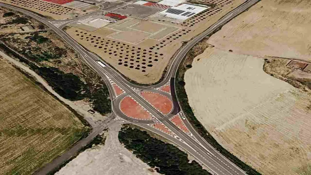 Intersecc&oacute;n de las carreteras NA-5200 y NA-5210 en Bu&ntilde;uel. GOOGLE
