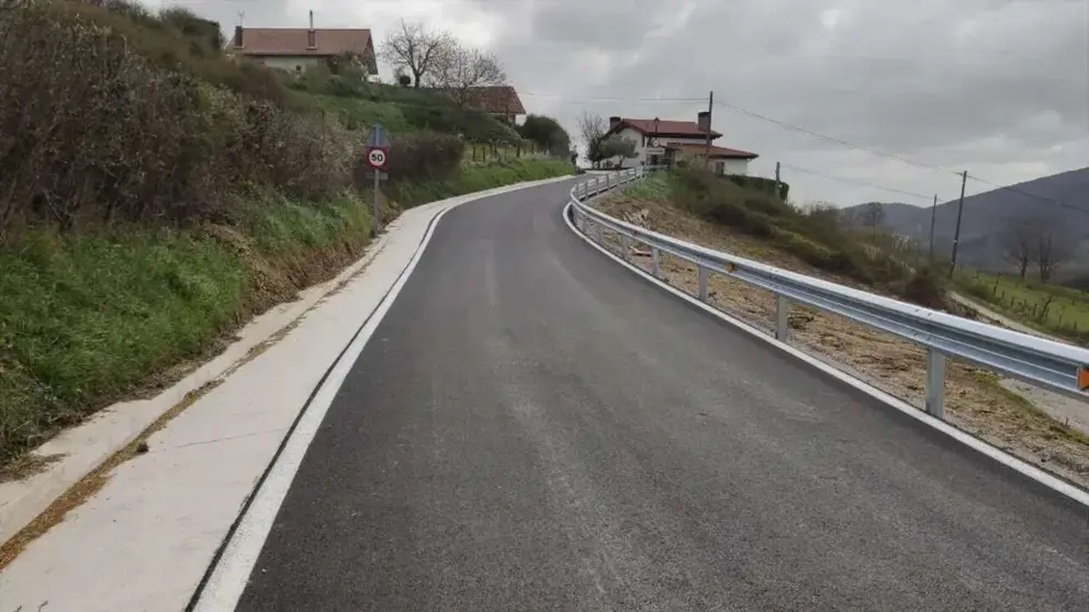 Imagen de la NA-4171 a la altura del acceso a Aizkorbe. GOBIERNO DE NAVARRA
