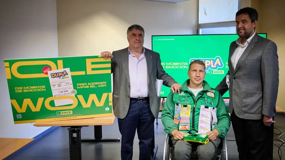 Presentaci&oacute;n de 'Dupla', el nuevo sorteo de la ONCE en Navarra. CEDIDA