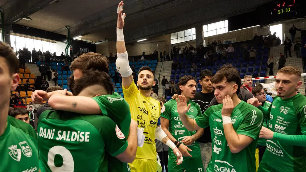 Partido de la Primera Divisi&oacute;n de F&uacute;tbol Sala entre Osasuna Magna Xota y C&oacute;rdoba Patrimonio de la Humanidad disputado en el pabell&oacute;n Anaitasuna. I&Ntilde;IGO ALZUGARAY