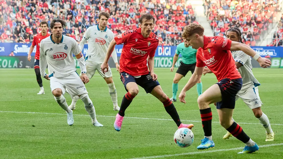 Partido de La Liga EA Sports entre CA Osasuna y RCD Espanyol disputado en el estadio de El Sadar en Pamplona. I&Ntilde;IGO ALZUGARAY