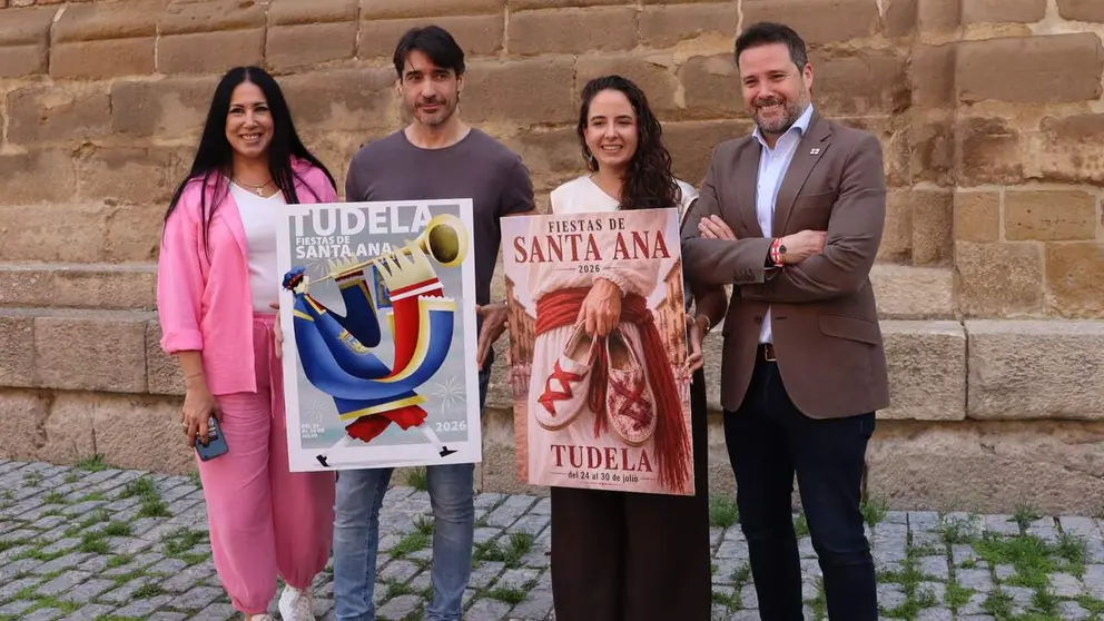 Ganadores de los carteles de Fiestas Santa Ana 2026. AYUNTAMIENTO DE TUDELA