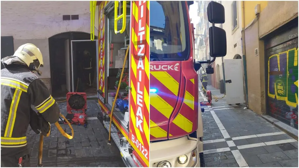 Incendio en Pamplona en julio de 2024 en el Casco Antiguo.