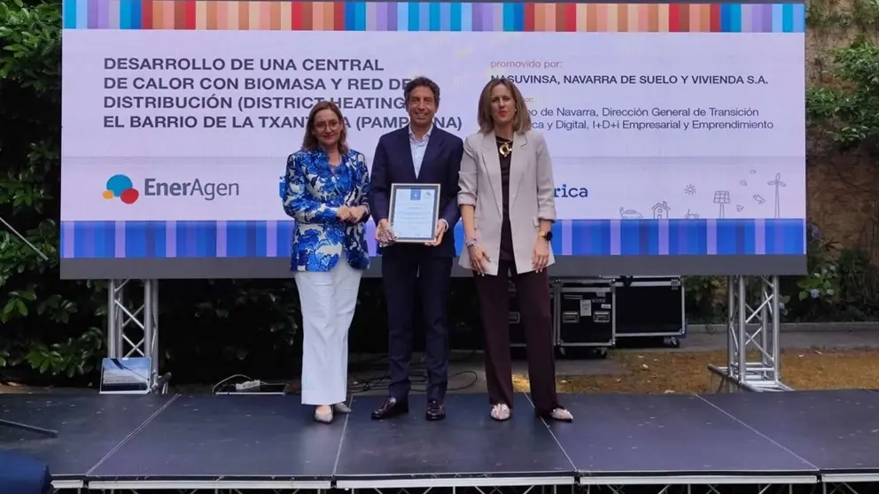 La Red de Calor de Chantrea recibe el Premio EnerAgen 2026 a la Mejor Iniciativa P&uacute;blica en transici&oacute;n energ&eacute;tica. NASUVINSA