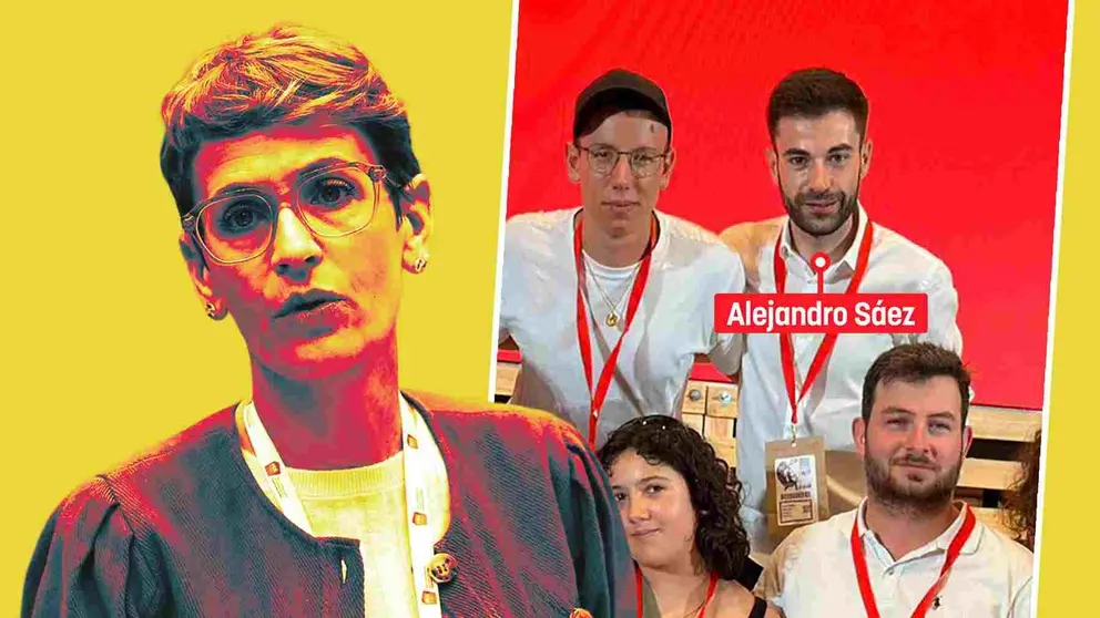 Mar&iacute;a Chivite y el secretario general de las Juventudes Socialistas de Tudela, Alejandro S&aacute;ez.