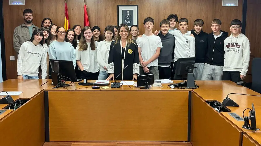 Los alumnos de Maristas participan en un juicio. CEDIDA