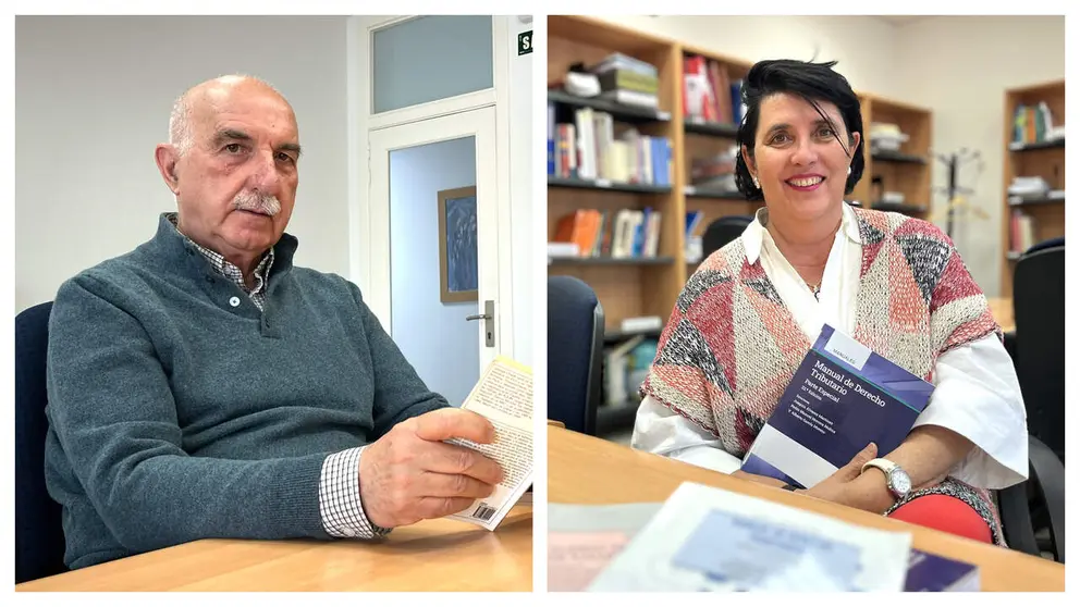 Los docentes Francisco Javier Bl&aacute;zquez y Arancha Yuste. UNED PAMPLONA