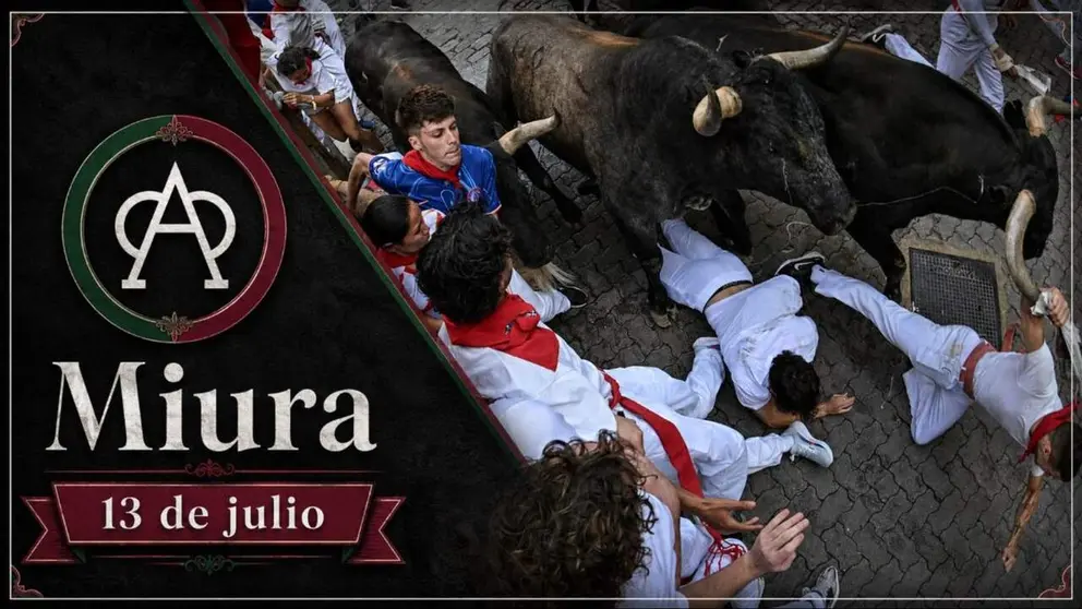 Los toros de la ganader&iacute;a de Miura correr&aacute;n el s&eacute;ptimo encierro de San Ferm&iacute;n 2026 el lunes 13 de julio en Pamplona.
