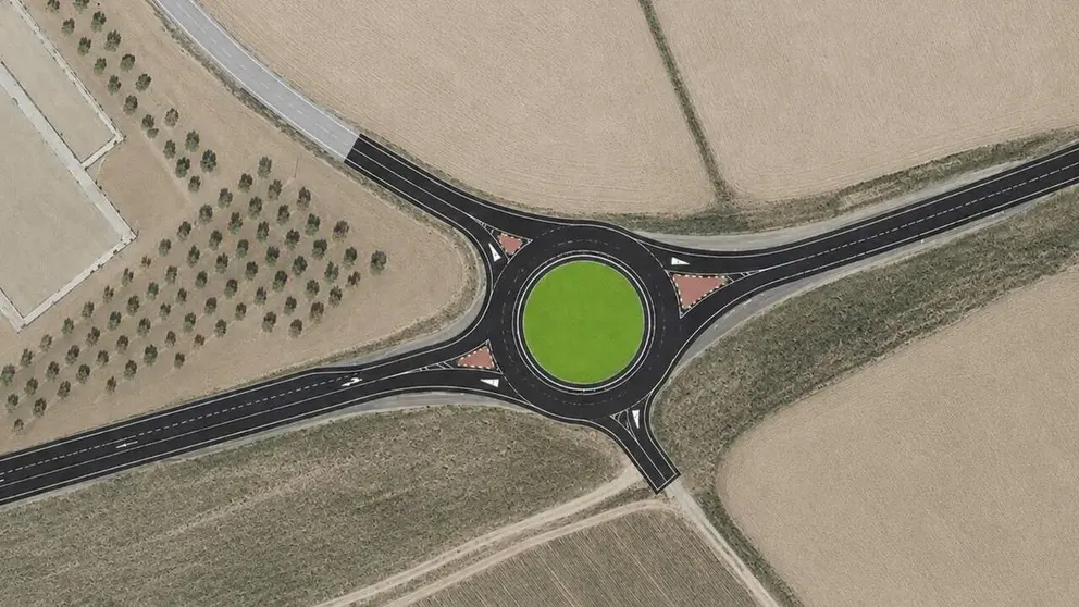 Imagen de la nueva glorieta proyectada en Bu&ntilde;uel. GOBIERNO DE NAVARRA