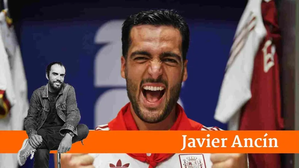 Mikel Merino con el pa&ntilde;uelo de San Ferm&iacute;n.