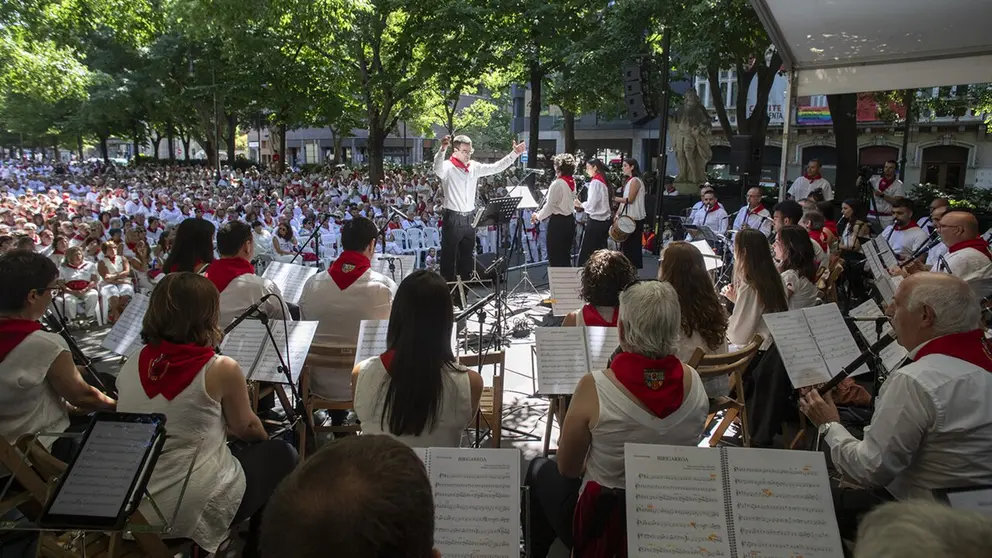 Imagen de una edici&oacute;n anterior del alarde txistularis. AYUNTAMIENTO DE PAMPLONA