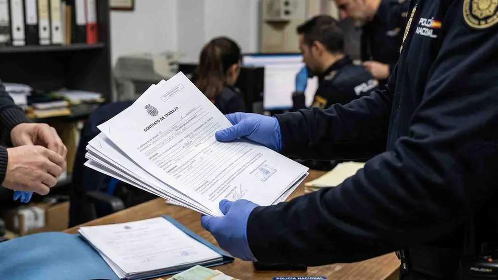 Imagen recreada por inteligencia artificial de operaci&oacute;n contra un fraude.