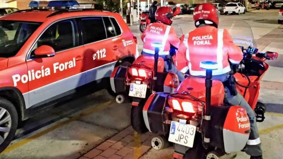 Agentes de la Polic&iacute;a Foral durante una intervenci&oacute;n.