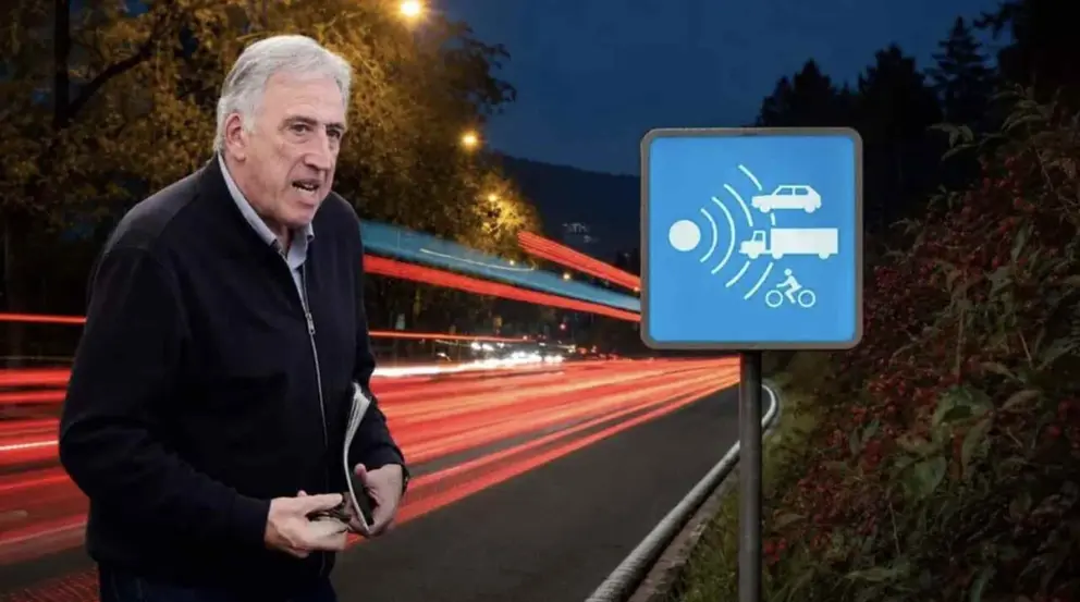 Fotomontaje con una imagen de Joseba Asiron sobre la vista de un radar. NAVARRA.COM