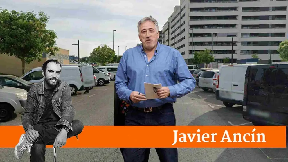 fotomontaje de Asiron en una de las calles que van a a pasar a ser de zona azul.