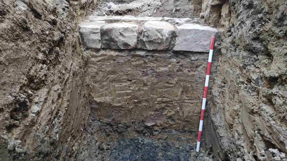 restos arqueol&oacute;gicos encontrados en las obras del Paseo Sarasate. AYUNTAMIENTO DE PAMPLONA
