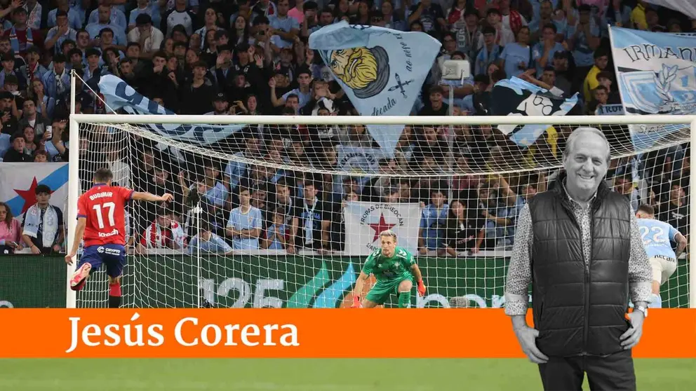 Gol de Budimir al Celta desde el punto de penalti. EFE