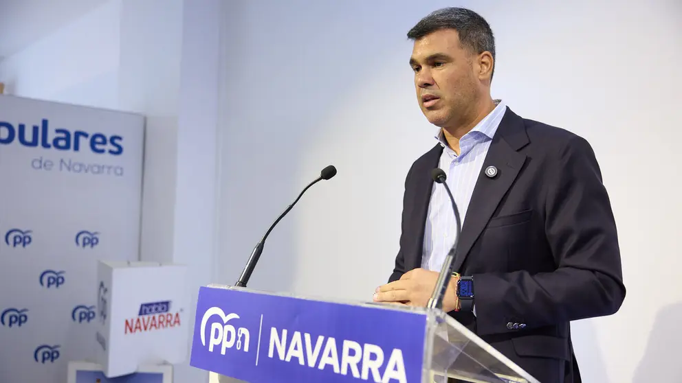 El presidente del PP de Navarra, Javier Garc&iacute;a, ofrece una rueda de prensa tras el Comit&eacute; de Direcci&oacute;n del PPN y previa al Comit&eacute; Ejecutivo. I&Ntilde;IGO ALZUGARAY