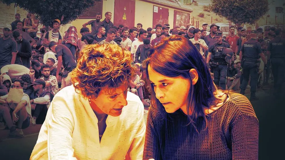Fotomontaje con una imagen de la presidenta de Navarra, Mar&iacute;a Chivite, y la consejera Bego&ntilde;a Alfaro. NAVARRA.COM