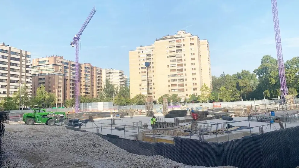 Obras en el antiguo solar de la Casa de Misericordia en Pamplona. Navarra.com