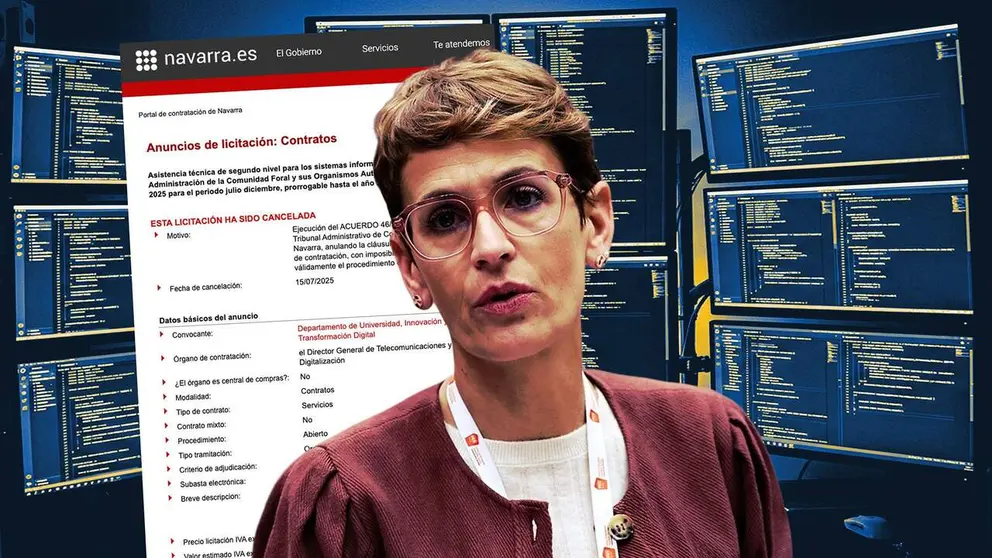 Fotomontaje con una imagen de la presidenta de Navarra, Mar&iacute;a Chivite. NAVARRA.COM