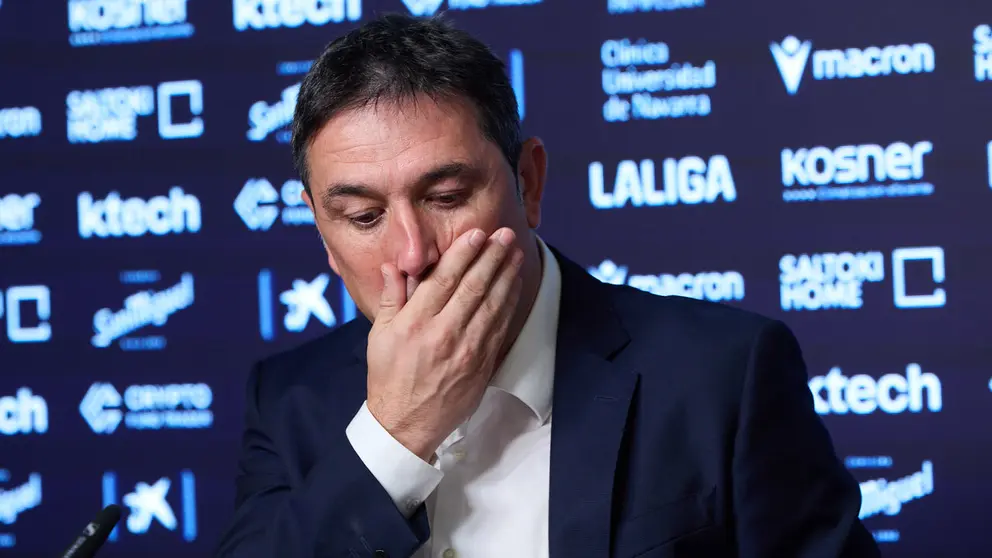 El director deportivo del Club Atl&eacute;tico Osasuna durante la &uacute;ltima d&eacute;cada, Braulio V&aacute;zquez, ofrece una rueda de prensa tras anunciar su salida del equipo.  I&Ntilde;IGO ALZUGARAY