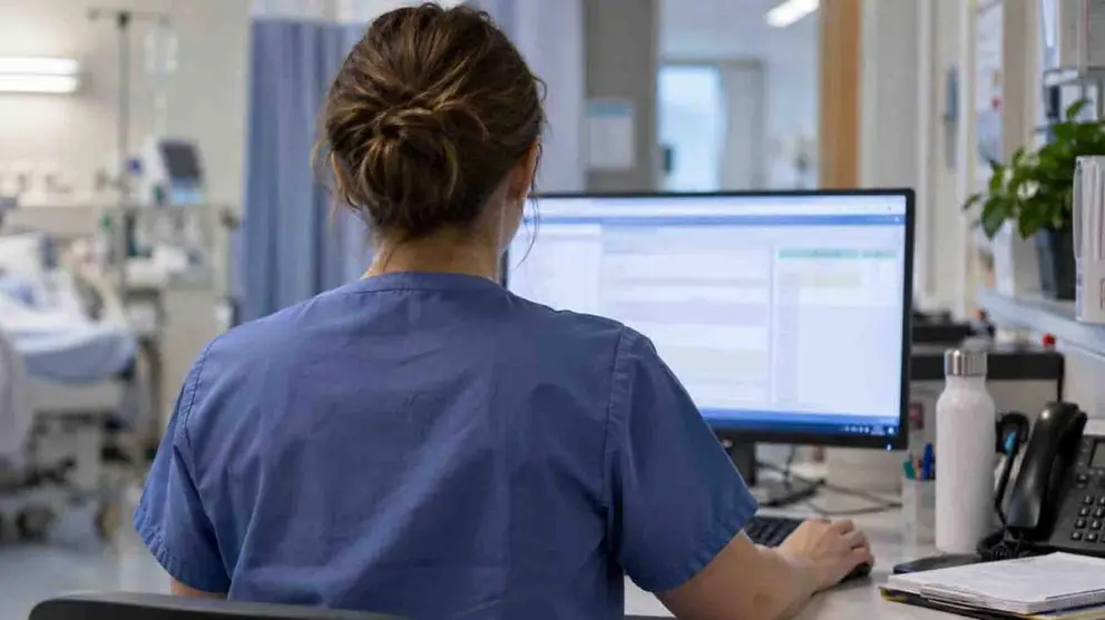 Una enfermera en un hospital.