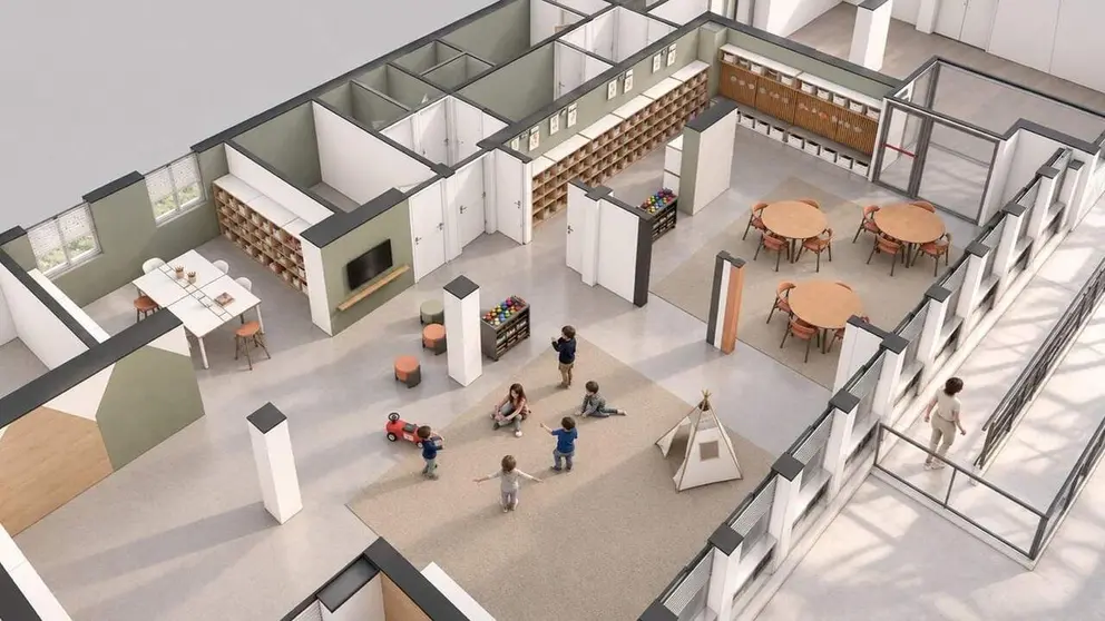 Render del proyecto de ludoteca en Fusti&ntilde;ana. CEDIDA