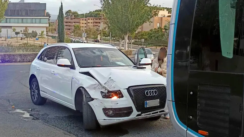 Accidente en Tudela. Polic&iacute;a Municipal.
