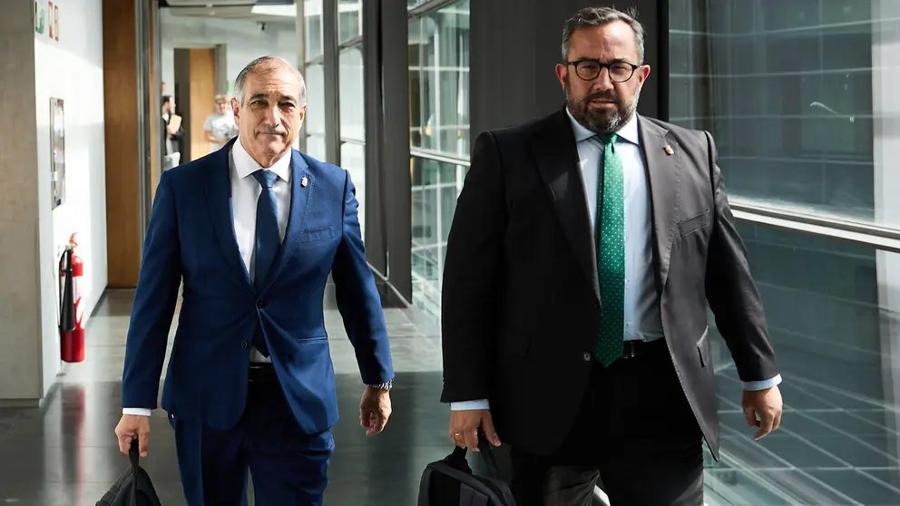 El vicepresidente primero y consejero de Presidencia e Igualdad y el consejero de Cohesi&oacute;n Territorial comparecen en la comisi&oacute;n de Cohesi&oacute;n Territorial para informar sobre las obras de los t&uacute;neles de Belate. NAVARRA.COM