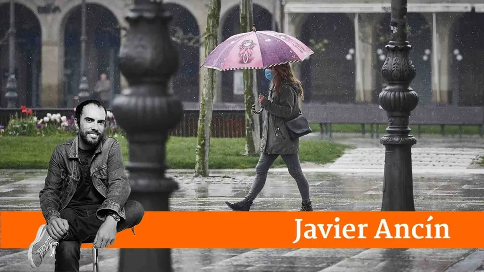 Imagen de lluvia en Pamplona. EUROPA PRESS