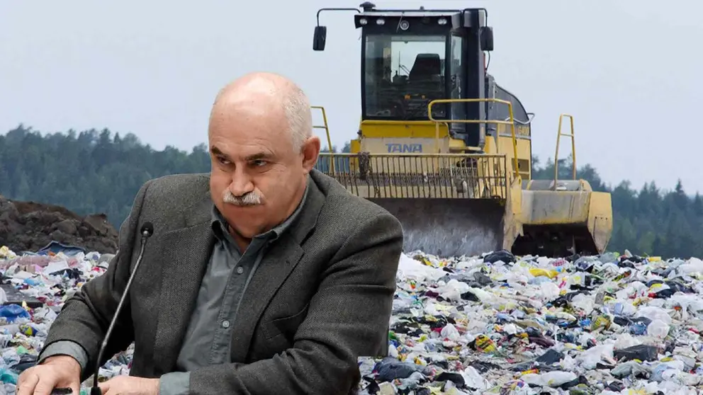 Fotomontaje del consejero Aierdi sobre una imagen del vertedero de G&oacute;ngora.