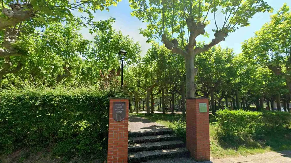 Acceso al parque de Navarra de Aoiz.