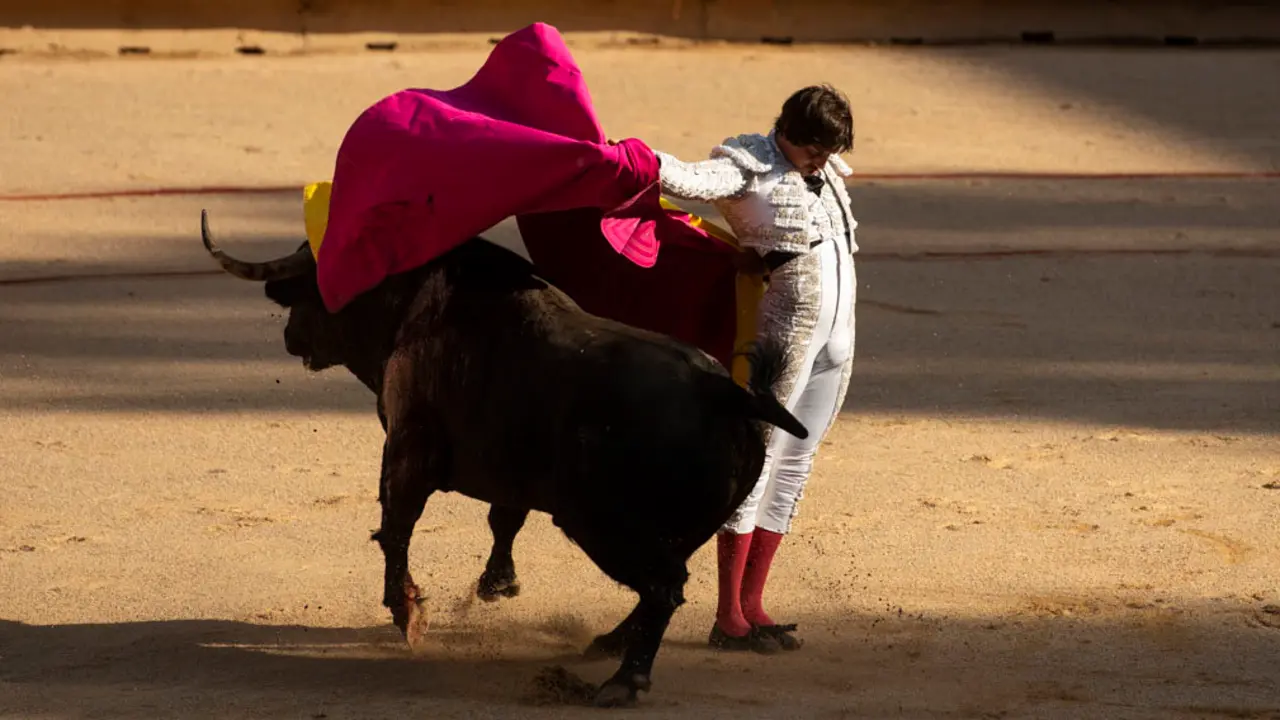 Roca Rey en la quinta corrida de Feria, con la ganadería Núñez del Cuvillo. MIGUEL OSÉS_1