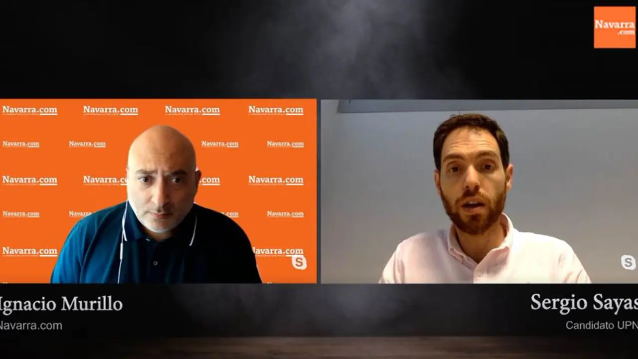 Sergio sayas, durante su entrevista con Navarra
