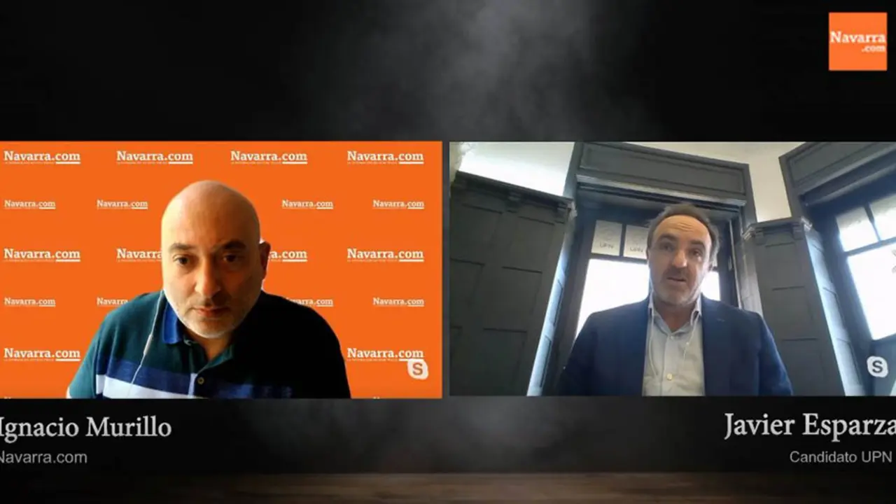 Javier Esparza, durante su entrevista con NAVARRA.COM