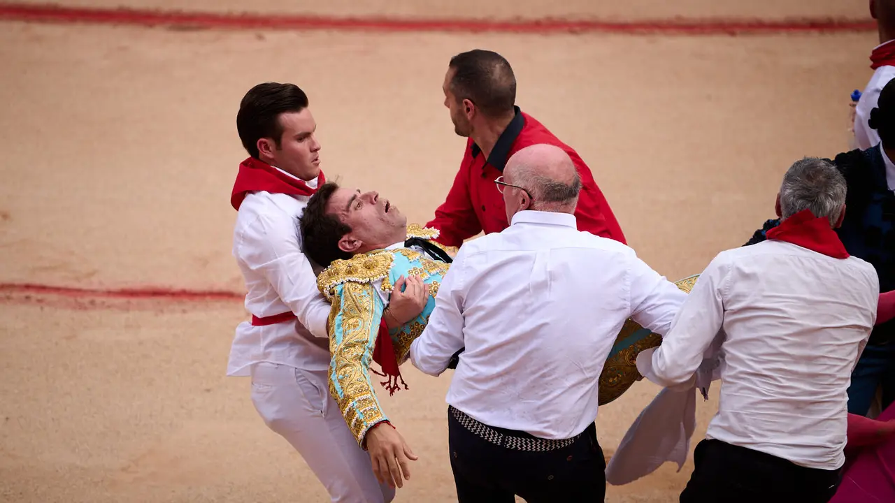 &Uacute;ltima corrida de la Feria del Toro de San Ferm&iacute;n 2023 con toros de Miura para Rub&eacute;n Pinar, Juan Leal y Colombo. PABLO LASAOSA