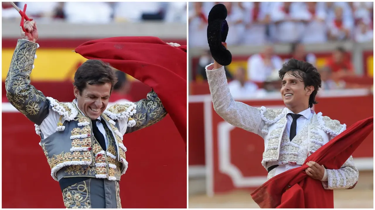 El Juli y Roca Rey, triunfadores en Pamplona. EFE