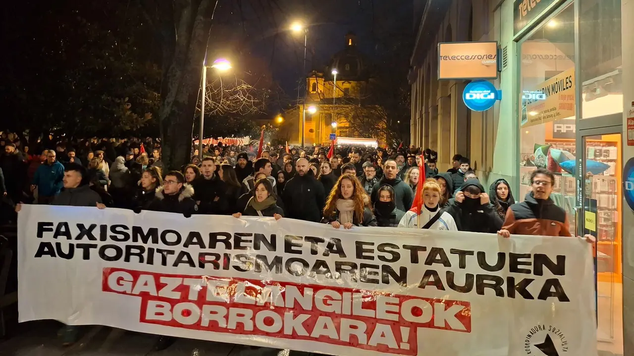 Manifestaci&oacute;n convocada por GKS en Pamplona "contra el fascismo y el autoritarismo de los estados". EUROPA PRESS