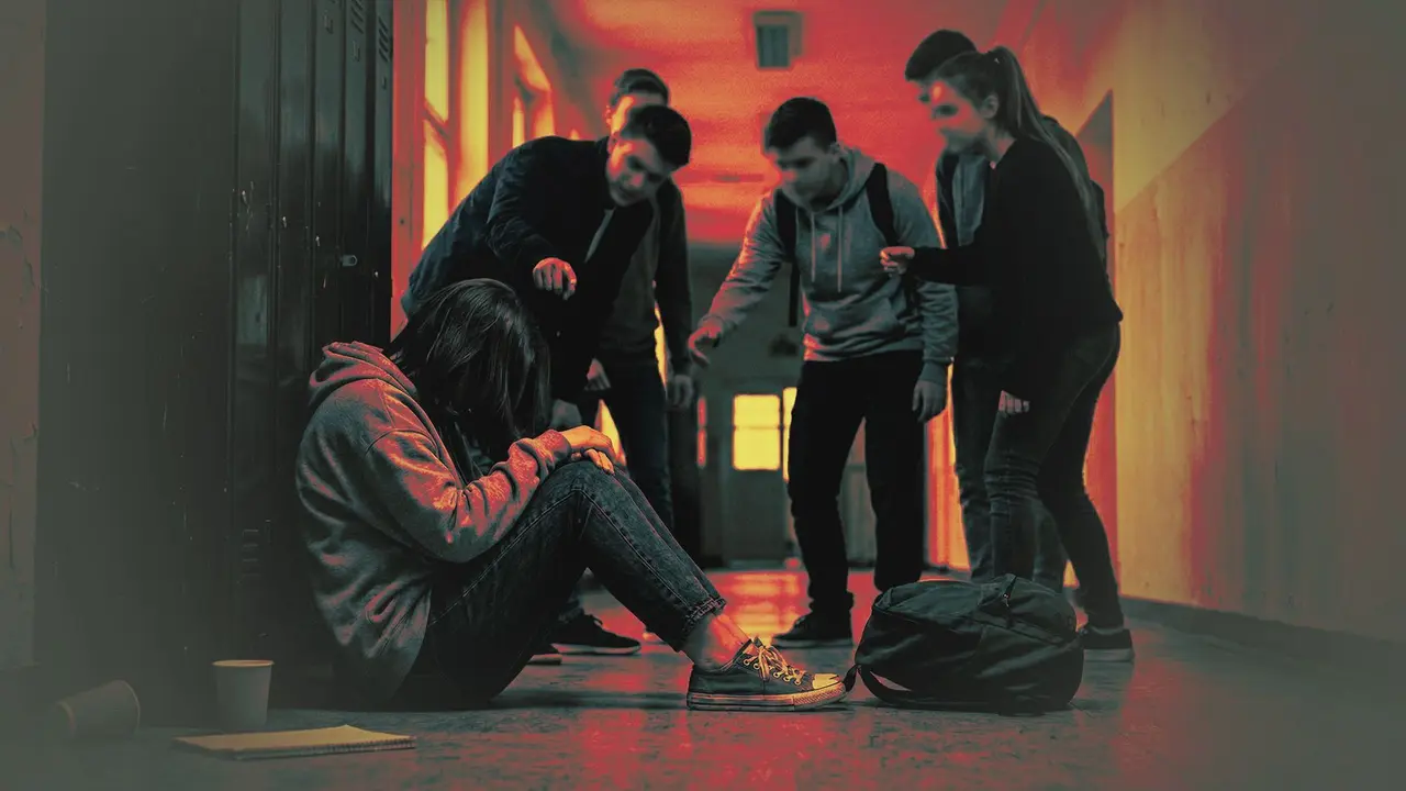 Imagen de archivo de una ni&ntilde;a siendo acosada por compa&ntilde;eros. ARCHIVO