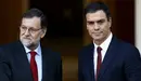 El presidente del Gobierno, Mariano Rajoy (i), y el líder del PSOE, Pedro Sánchez (d). EFE.