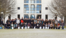 Parte de los estudiantes extranjeros de intercambio, a su llegada a la Universidad Pública de Navarra.