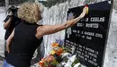GRA342. LEITZA (NAVARRA), 24/09/2015.- La viuda de Juan Carlos Beiro, María José Rama, durante el homenaje organizado para recordar a este cabo de la Guardia Civil asesinado hace 13 años a manos de la banda terrorista ETA. EFE/Ivan Aguinaga