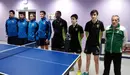 Equipos de Badalona y Oberena de tenis de mesa.